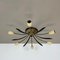 Italian Brass Theatre Ceiling Light Flush Mount by Gio Ponti in the style of Stilnovo, Italy, 1950s 4