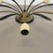 Italian Brass Theatre Ceiling Light Flush Mount by Gio Ponti in the style of Stilnovo, Italy, 1950s 8