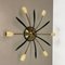 Italian Brass Theatre Ceiling Light Flush Mount by Gio Ponti in the style of Stilnovo, Italy, 1950s 2