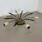 Italian Brass Theatre Ceiling Light Flush Mount by Gio Ponti in the style of Stilnovo, Italy, 1950s 3