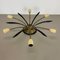 Italian Brass Theatre Ceiling Light Flush Mount by Gio Ponti in the style of Stilnovo, Italy, 1950s 16