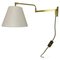 Minimalist Adjustable Swing Arm Brass Wall Light in the style of Stilnovo, Italy, 1970s 1