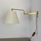 Minimalist Adjustable Swing Arm Brass Wall Light in the style of Stilnovo, Italy, 1970s 4