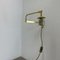 Minimalist Adjustable Swing Arm Brass Wall Light in the style of Stilnovo, Italy, 1970s, Image 15