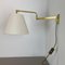 Minimalist Adjustable Swing Arm Brass Wall Light in the style of Stilnovo, Italy, 1970s, Image 3