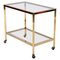 Mid-Century Italian Two Levels Glass and Brass Service Bar Cart, 1970s, Image 1