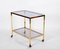 Mid-Century Italian Two Levels Glass and Brass Service Bar Cart, 1970s 11