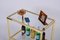 Mid-Century Italian Two Levels Glass and Brass Service Bar Cart, 1970s, Image 9