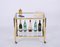 Mid-Century Italian Two Levels Glass and Brass Service Bar Cart, 1970s, Image 4
