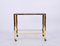 Mid-Century Italian Two Levels Glass and Brass Service Bar Cart, 1970s, Image 3
