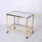 Mid-Century Italian Two Levels Glass and Brass Service Bar Cart, 1970s 10