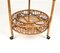 Mid-Century Round Serving Bar Cart in Bamboo and Rattan, Italy, 1960s 10