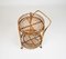 Mid-Century Round Serving Bar Cart in Bamboo and Rattan, Italy, 1960s 5