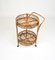 Mid-Century Round Serving Bar Cart in Bamboo and Rattan, Italy, 1960s 6