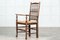 English Bobbin Oak & Ash Rush Dining Chairs, 1940s, Set of 10 3