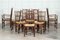English Bobbin Oak & Ash Rush Dining Chairs, 1940s, Set of 10 9