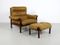 Lounge Chair and Ottoman in Rosewood and Leather, 1960s, Image 1