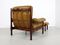 Fauteuil et Ottomane en Palissandre et en Cuir, 1960s 4