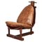 Fauteuil Brutaliste en Cuir Patché, Brésil, 1960s 1