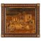 Piedmontese Artist, Fete Galante, 18th Century, Bamboo Inlay Collage on Canvas, Framed 1