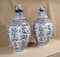 Late 19th Century Earthenware Vases in the style of Delft, 1890s, Set of 2 3