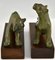 Art Deco Bronze Panther and Tiger Bookends by Oscar Waldmann, 1925, Set of 2 10