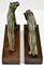 Art Deco Bronze Panther and Tiger Bookends by Oscar Waldmann, 1925, Set of 2 9