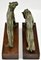 Art Deco Bronze Panther and Tiger Bookends by Oscar Waldmann, 1925, Set of 2, Image 9