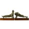 Art Deco Bronze Panther and Tiger Bookends by Oscar Waldmann, 1925, Set of 2, Image 1