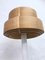 Trumpet Foot Table Lamp with Pine Shade, 1970s 2