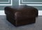 Vintage Chocolate Brown Leather Footstool, 1970s 1