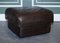 Vintage Chocolate Brown Leather Footstool, 1970s, Image 1