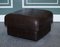 Vintage Chocolate Brown Leather Footstool, 1970s, Image 3