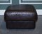 Vintage Chocolate Brown Leather Footstool, 1970s, Image 8