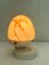 Lampada da tavolo piccola Art Déco con paralume in vetro marmorizzato, anni '50, Immagine 6