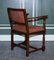 Traditional Country House Brown Leather Oak Dining Chairs, 1970s, Set of 6 6