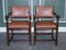 Traditional Country House Brown Leather Oak Dining Chairs, 1970s, Set of 6 15