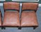 Traditional Country House Brown Leather Oak Dining Chairs, 1970s, Set of 6 11