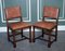 Traditional Country House Brown Leather Oak Dining Chairs, 1970s, Set of 6 14