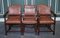 Traditional Country House Brown Leather Oak Dining Chairs, 1970s, Set of 6 3