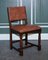 Traditional Country House Brown Leather Oak Dining Chairs, 1970s, Set of 6 10