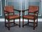 Traditionelle Esszimmerstühle aus braunem Leder im Landhausstil, 1970er, 6 . Set 7