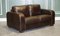 Vintage Chocolate Brown Leather Two Seater Sofa by Sofitalia 1