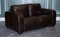 Vintage Chocolate Brown Leather Two Seater Sofa by Sofitalia 2