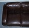 Vintage Chocolate Brown Leather Three Seater Sofa by Sofitalia 13