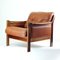 Mid-Century Armchair in Cognac Leather and Rosewood, 1970s 1