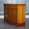 Vintage Burr Yew Wood Three Drawers & Cupboards Bow Front Sideboard, Image 4