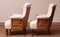 Victorian Cotton Deconstructed Tufted Scroll-Back Chairs, 1900s, Set of 2 9