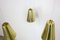 Vintage Brass, Teak and Glass Three-Armed Ceiling Light from Lightolier 6