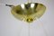 Vintage Brass, Teak and Glass Three-Armed Ceiling Light from Lightolier 13